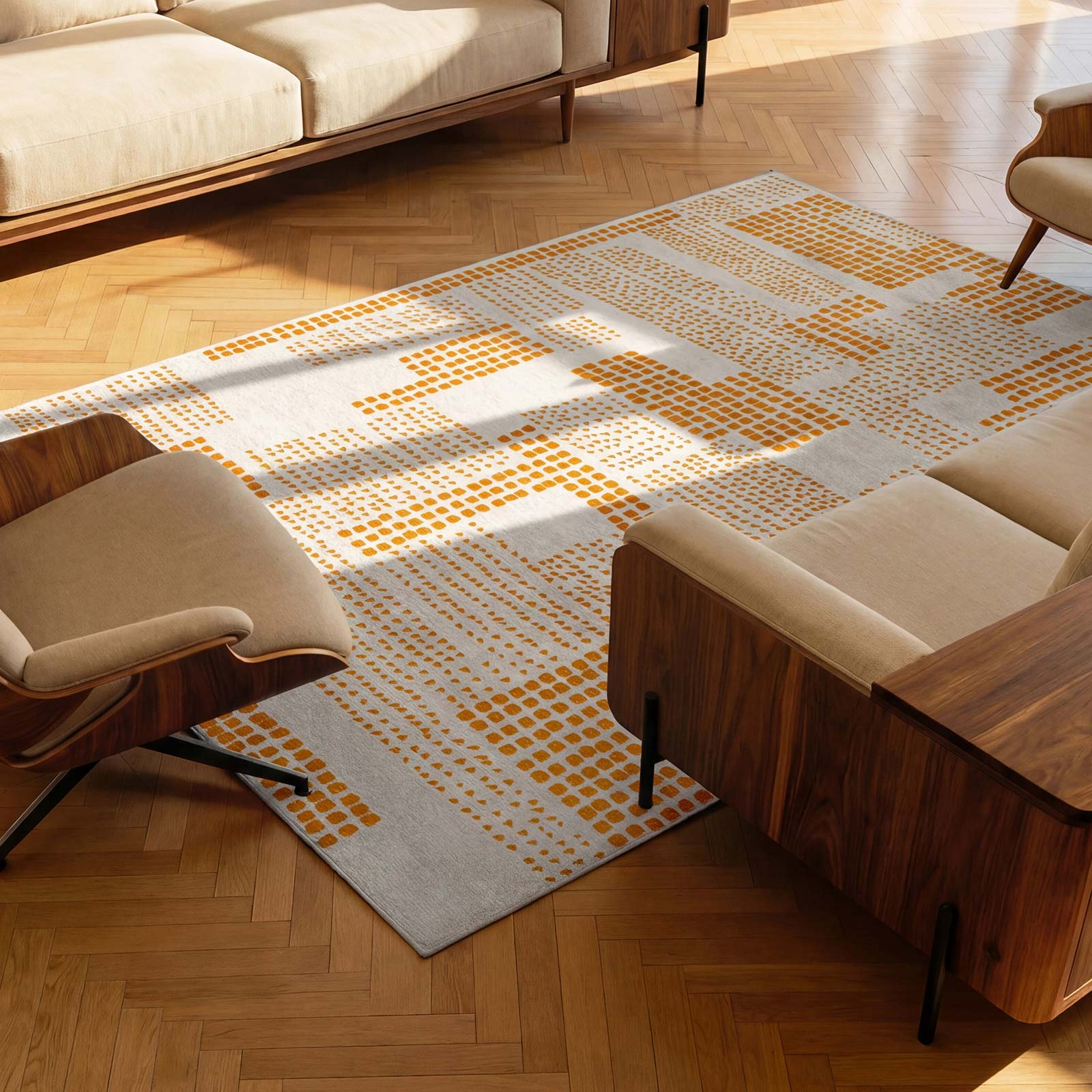 Louis De Poortere tapis Craft 2077 Zen Garden Pomelo interior